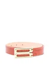 Victoria Beckham Crocodile-embossed Belt In Red