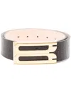 Victoria Beckham Croc-effect Belt In Brown