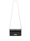 Victoria Beckham Wallet On Chain Crocodile-embossed Clutch Bag In Black