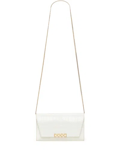 Victoria Beckham Crocodile-embossed Leather Wallet-on-chain In White