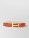 Victoria Beckham Crocodile Pattern Leather Belt With Gold Buckle
