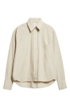 Victoria Beckham Crop Button-up Shirt In Neutral
