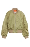 VICTORIA BECKHAM CROP SATIN BOMBER JACKET