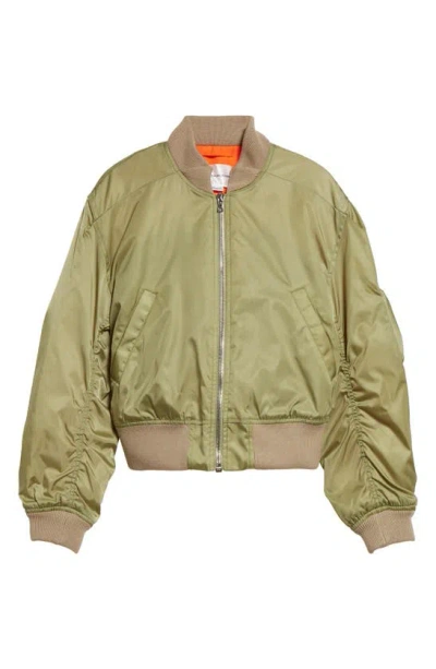 Victoria Beckham Cropped Bomber Jacket In Avocado