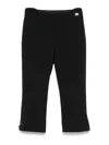 Victoria Beckham Buttoned Cuff Cropped Wool Trousers In Black
