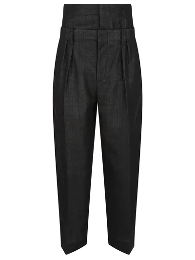 VICTORIA BECKHAM VICTORIA BECKHAM CROPPED BLACK TROUSERS WITH TAILORED FIT
