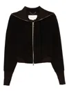 Victoria Beckham Zippered Wool Jacket In Brown