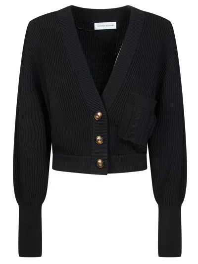 Victoria Beckham Cropped Cardigan In Black