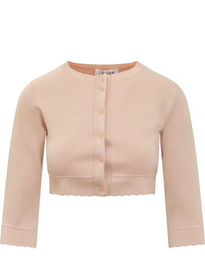 Victoria Beckham Cropped Cardigan In Peach