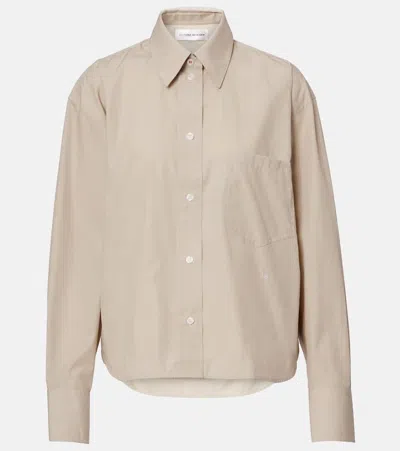 Victoria Beckham Cropped Cotton Shirt In Neutral