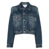 Victoria Beckham Padded Denim Jacket In Purple