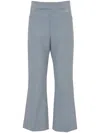 Victoria Beckham Cropped Flared Trousers In Blue