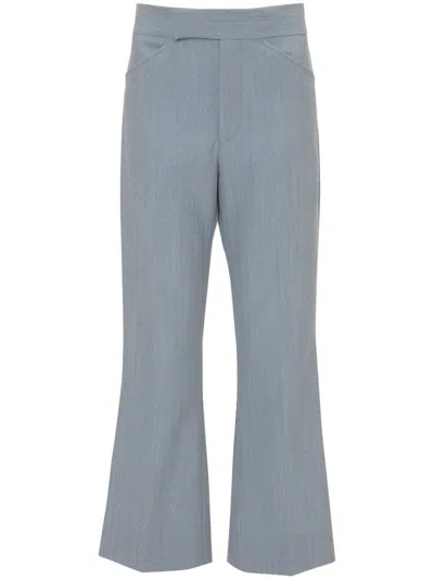 Victoria Beckham Cropped Flared Trousers In Blue