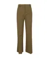 Victoria Beckham Elegant High-waisted Trousers With Tailored Fit And Flared Hem In Green