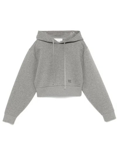 Victoria Beckham Cropped Hoodie In Grey