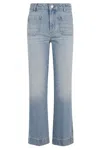 Victoria Beckham Alina Cropped Bootcut Jeans In Blue