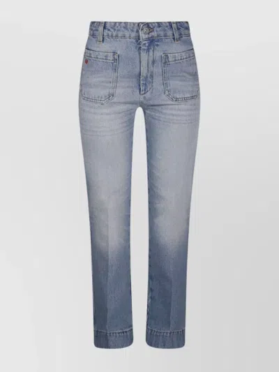 Victoria Beckham Cropped Kick Alina Jeans In Blue