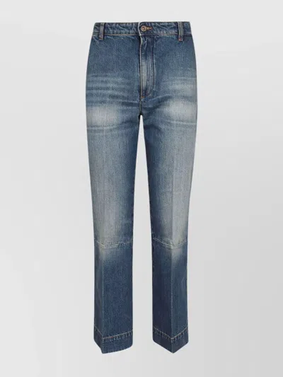 VICTORIA BECKHAM CROPPED KICK JEAN WITH BACK PATCH POCKETS