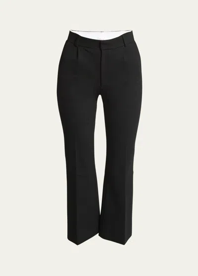 Victoria Beckham Cropped Kick Leg Trousers In Black