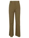 Victoria Beckham Elegant High-waisted Trousers With Tailored Fit And Flared Hem In Seaweed