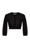 Victoria Beckham Cropped Knit Cardigan In Black