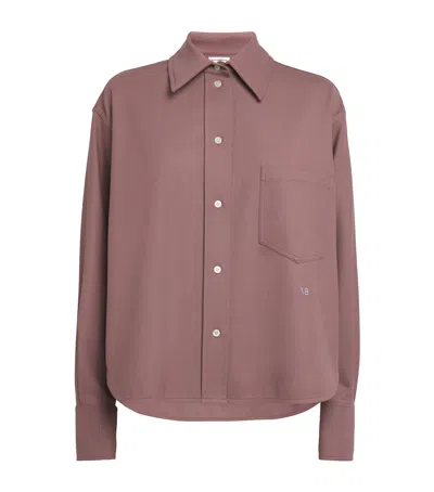 Victoria Beckham Cropped Long-sleeve Shirt In Pink