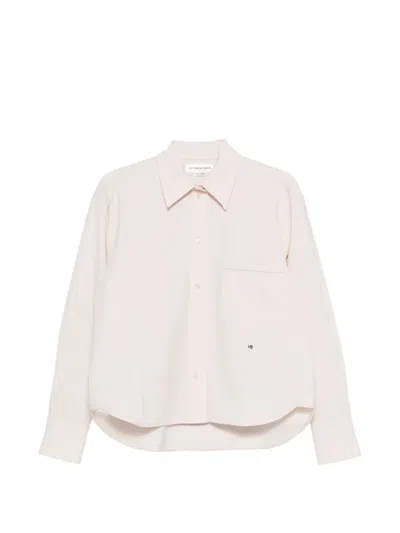 Victoria Beckham Cropped Long-sleeve Shirt In Neutral