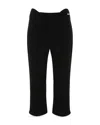 Victoria Beckham Buttoned Cuff Cropped Wool Trousers In Black