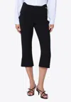Victoria Beckham Cropped Black Trousers In Wool Blend In Black