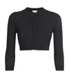 Victoria Beckham Cropped Round-neck Cardigan In Black