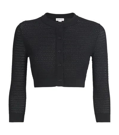 Victoria Beckham Cropped Round-neck Cardigan In Black