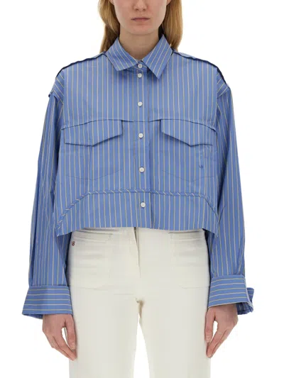 Victoria Beckham Cropped Shirt In Azure