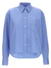 Victoria Beckham Shirt Cropped Long Sleeves In Azure
