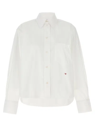 Victoria Beckham Cropped Shirt With Logo Embroidery In White