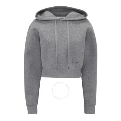 Victoria Beckham Cropped Structured Hoodie In Grey