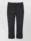 Victoria Beckham Womens Black Buttoned Cuffs Crop-leg Stretch-woven Trousers In Blue