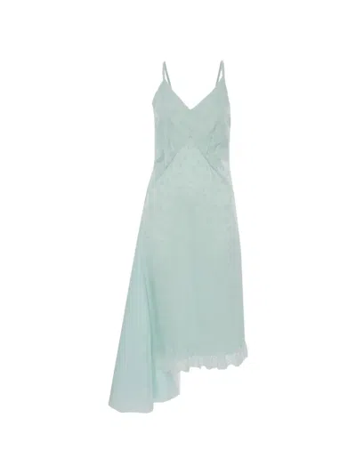 Victoria Beckham Crushed Cami Asymmetric Midi Dress In Blue