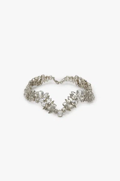 Victoria Beckham Crystal Choker In Silver In Metallic