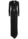 Victoria Beckham Crystal-embellished Stretch-satin Gown In Black