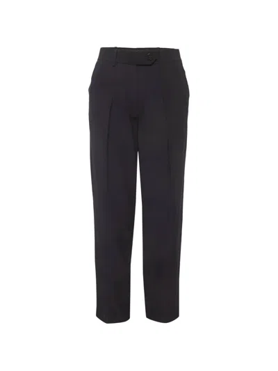 Pre-owned Victoria Beckham Crystal-embellished Straight-leg Trousers In Blue