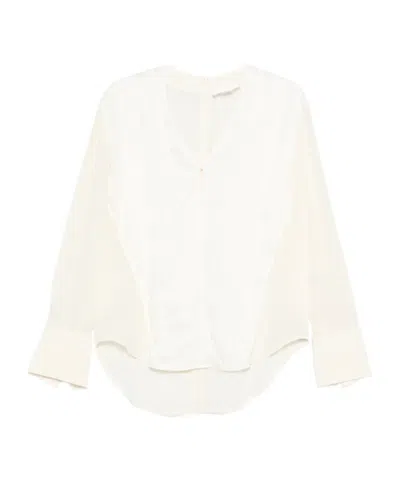 Victoria Beckham V-neck Gathered Top In Neutral