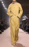 Victoria Beckham Curved Leg Denim Cotton Jeans In Yellow