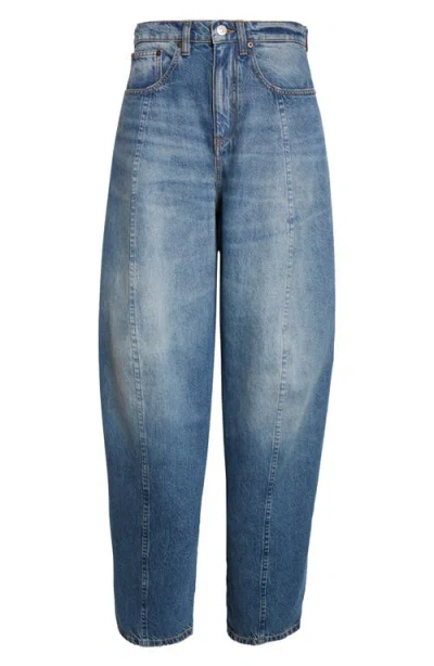 Victoria Beckham Curved Leg Jeans In Blue