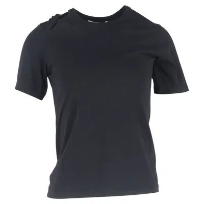 Victoria Beckham Cut-out Accent T-shirt In Black Cotton In Blue