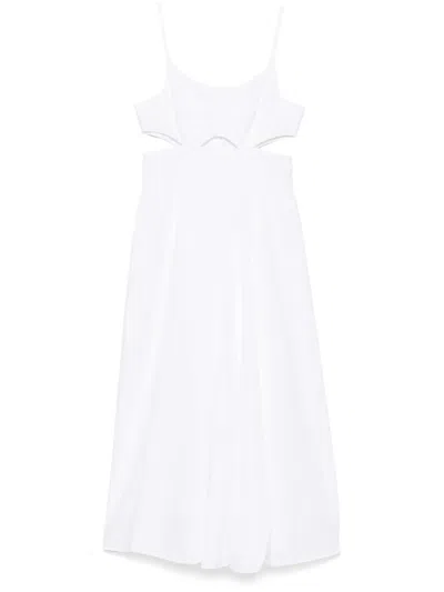 Victoria Beckham Cut-out Detail Midi Dress In White