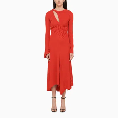 Victoria Beckham Cut-out Detail Red Dress
