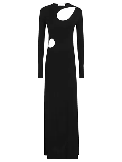 Victoria Beckham Cut-out Jersey Floorlength Dress In Black