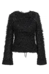 Victoria Beckham Cut-out Lurex Sweater Sweaters And Cardigans In Black