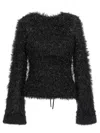 Victoria Beckham Cut-out Lurex Sweater Sweaters And Cardigans In Black