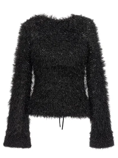 Victoria Beckham Cut-out Lurex Sweater Sweaters And Cardigans Black